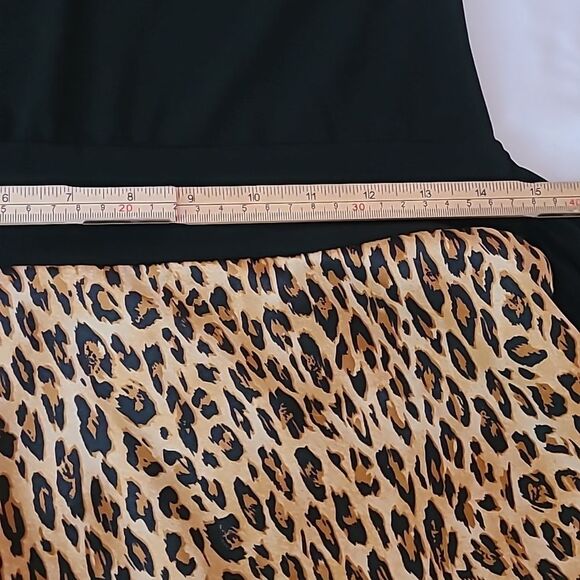 Studio Y strapless black cheetah dress no tag measurements pictured - Picture 5 of 8